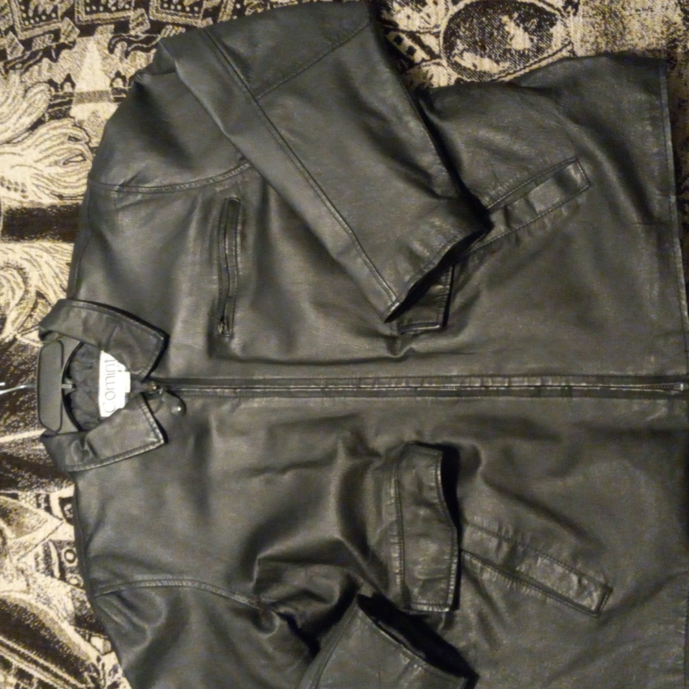 Black leather jacket xl